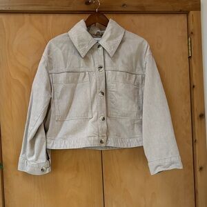 Zara Beige Button-Front Jean Jacket